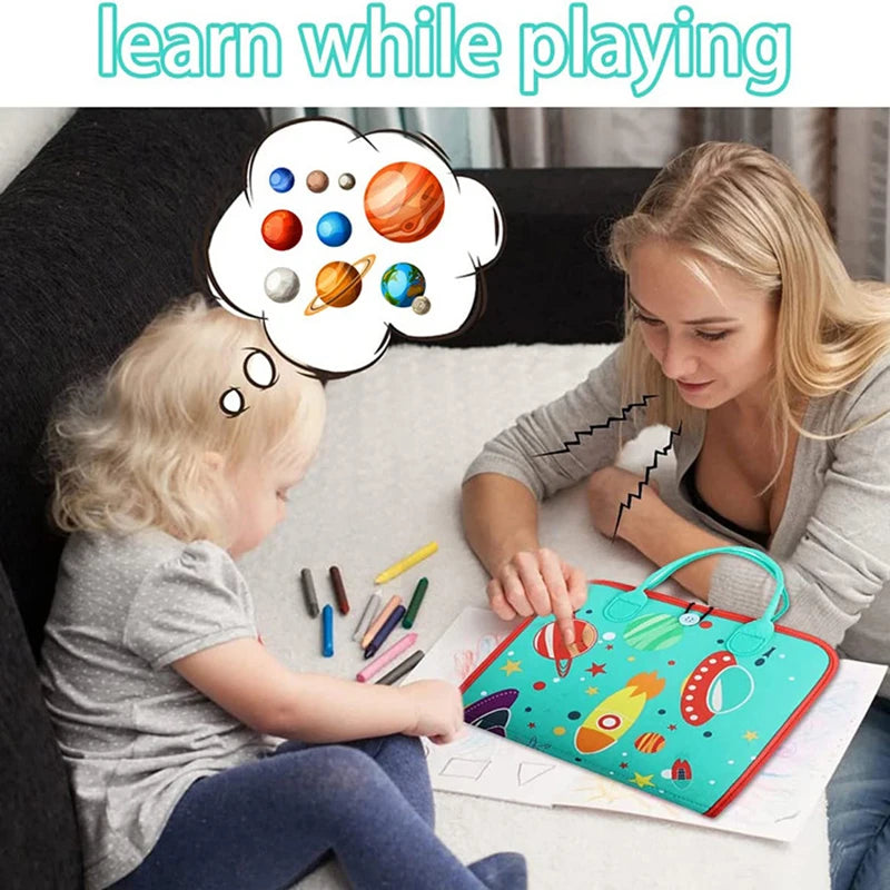 Toddler Busy Board Preschool Activities Educational Learning Sensory Book Montessori Board Travel Toys for Boys Girls Handbag